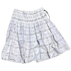 New York & Company White/Brown Flower Skirt